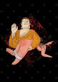 Spanking Buddha Poster, picture, metal print, paint by John Marinakis |  Displate