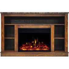 I'd like to have a mirror over the makeup area of possible so i can do my. Cambridge Seville 47 In Electric Fireplace Heater Tv Stand In Walnut With Enhanced Log Display And Remote Control Cam5021 1wallg3 The Home Depot