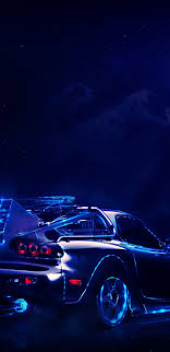 A mobile wallpaper is a computer wallpaper sized to fit a mobile device such as a mobile phone, personal digital assistant or digital audio player. Back To The Future Mazda Rx7 Moon Digital Art 4k Wallpaper Synthwave Car 1440x2960 Wallpaper Teahub Io