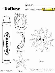 Yellow Worksheet For Kindergarten In 2020 Preschool Colors Spanish Worksheets Color Worksheets For Preschool
