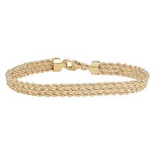 14k Gold Triple Row Rope Bracelet