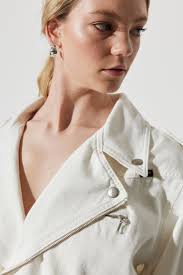 Trucker Regular Fit Normal Kesim %100 Pamuk Beyaz Jean Kot Ceket W4Z6XZ42L 