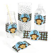 There are so many motives to chose. Amazon Com Blue Monkey Boy Diy Party Supplies Baby Shower Or Birthday Party Diy Wrapper Favors Decorations Set Of 15 Toys Games