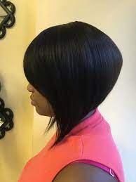 A Line Black Quick Weave Overlay Bob Quick Weave Hair Style