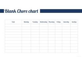 Free Blank Chore Chart Template Download 113 Charts In