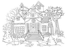 Illustration about hand drawn house. Christmas Lights On Houses Coloring Pages B111 Coloring Pages Manufacture