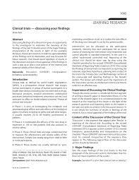 An excerpt from the results & discussion section of an education report that used qualitative research methodology. Pdf Clinical Trials Discussing Your Findings