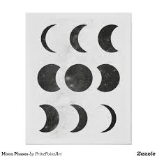 Moon Phases Poster Zazzle Com Prints Poster Prints Calendar Poster