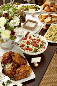 How To Set Up A Buffet On A Dining Table Or Sideboard How To Decorate Buffet Food Christmas Dinner Buffet Brunch Buffet