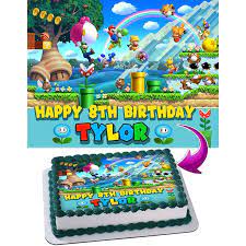 Recently turned four, and we celebrated over the weekend with a super mario brothers themed party! Super Mario Bros Nes Snes Luigi Joshi Mario Odyssey Edible Cake Image Personalized Toppers Icing Sugar Paper A4 Sheet Edible Frosting Photo Cake Topper 1 4 Walmart Com Walmart Com
