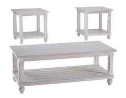 Signature Design By Ashley Cloudhurst White Occasional Table Set Set Of 3 T488 13 Goedekers Com Ashley Furniture Living Room Table Sets 3 Piece Coffee Table Set