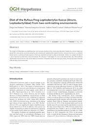 Andre luiz gomes antonio null campo grande, ms, 27 de novembro de 2018. Pdf Diet Of The Rufous Frog Leptodactylus Fuscus Anura Leptodactylidae From Two Contrasting Environments
