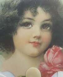 3.19.1) Old Print Factory Fan Greeting w/envelope New Reproducti 1901 Paper  Fan