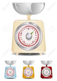retro kitchen scale illustration