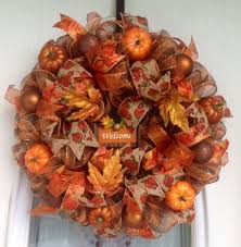 22 Brown Orange Gold Deco Mesh Fall Wreath With Images Fall Mesh Wreaths Fall Deco Mesh Wreath Deco Wreaths