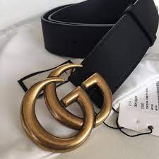 Gucci Black Marmont Leather Belt Gg Gold Buckle Size 90 36 Fits 30 32 Fashion Clothing Shoes Accessories Mensaccesso Brown Leather Wallet Belt Gucci Black