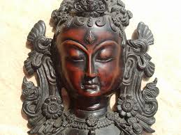 Tibetische Masken Skulptur des Hindu-Gottes Shiva, der Zerstörer und Maske  der Tara, Herrin der magischen Künste, handgemachte Tara-Wand, spirituelle  Geschenke