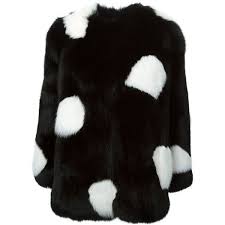 Black And White Polka Dot Fur Coat Saint Laurent Polka Dot Fur Coat 15 660 Liked On Polyvore Featuring Outerwear Coats Jackets Yves Saint Laurent Polka Dot My Polyvore Finds Long