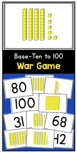 Base Ten War To 100 A Place Value Game First Grade Math Second Grade Math 1st Grade Math