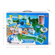 Robocar Poli Toys Exclusive, Transforming Headquarter Station Playset,  Rescue Center Race Track Set (with Jin Figure) for Diecast Metal Toy Cars -  Walmart.com