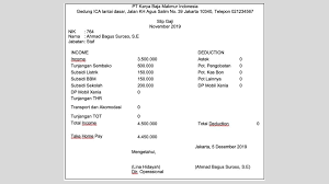 5 Contoh Slip Gaji Karyawan Beserta Rinciannya Lengkap