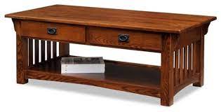 I built this with thru tenons on the legs and. Leick Furniture Mission Coffee Table In Medium Oak Craftsman Coffee Tables By Homesquare Houzz
