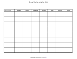 Best Photos Of Free Printable Blank Charts Blank Chore