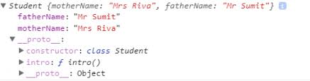 Let's see the following example. Classes And Sub Classes In Javascript