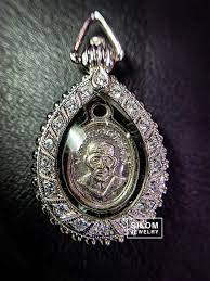 ร บทำกรอบพระล อมฝ งเพชรท กแบบ ราคาโรงงาน silom jewelry ทองคำขาว เพชร