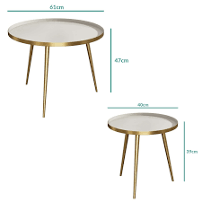 Therefore, 30 inches is the minimum. Round Side Tables 2 In Gold Taupe Kaisa Furniture123