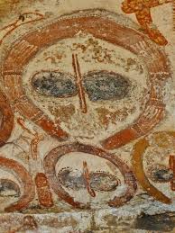 Aboriginal Rock Art Depicting A Wandjina Sky Beings Art Aboriginal Art Rock Art