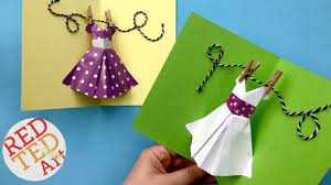 With card it's so easy to make a mother's day card with paper flowers from construction paper. Pop Up Dress Card For Mother S Day Red Ted Art Make Crafting With Kids Easy Fun