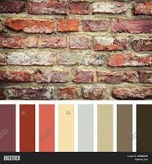 Old Red Brick Wall In A Colour Palette With Complimentary Colour Swatches Brick House Exterior Colors House Paint Color Combination House Color Palettes