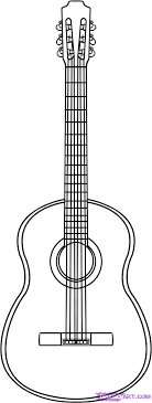 Double neck guitar world musical instruments coloring: Guitar Outline Clipartion Com