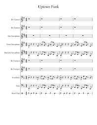 uptown funk sheet music for clarinet alto saxophone tenor