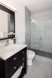 How to introduce a colourful tile to a small bathroom 75 Beautiful Small Gray Tile Bathroom Pictures Ideas August 2021 Houzz