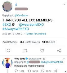 Victor maría regis vico nubla sotto (born june 17, 1989) ab mpa is a filipino politician who is the incumbent mayor of pasig, philippines. Mayor Vico Sotto Sinagot Na Ang Isang Netizen Na Nakapansin Sa Pagkakahawig Niya Sa Exo Member At Singer Na Si D O Juan Tambayan