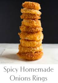 Spicy Homemade Onion Rings Onion Rings Homemade Onion Rings Food