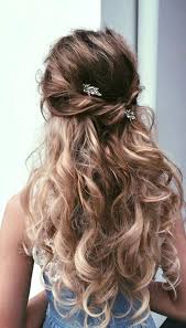 Unique Prom Hairstyles Half Up Half Down Curly Medium Hair Prom Hairstyles For Medium Length W Prom Hairstyles For Long Hair Long Hair Styles Wedding Hair Down