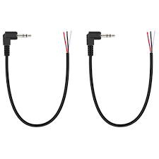 This wiring configuration gives you a balanced mono audio cable. Amazon Com Fancasee 2 Pack Replacement 3 5mm 90 Degree Right Angle Male Plug To Bare Wire Open End Trs 3 Pole Stereo 1 8 3 5mm Plug Jack Connector Audio Cable For Headphone Headset Earphone