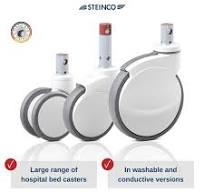 Washable ESD casters and wheels for hospital and clinic beds