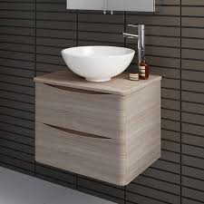 Modern Oak Effect Wall Hung Bathroom Vanity Unit With Countertop Basin Countertop Basin Bathroom Bathroom Furniture Modern Bathroom Furniture Storage