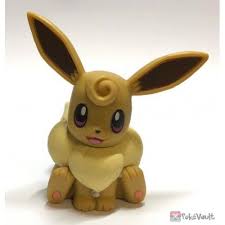 Pokemon 2019 Takara Tomy Let S Go Pikachu Eevee Series Eevee Stand Figure Version 6 Curly Hair Eevee Pokemon Anime Merchandise