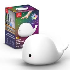 Globe Electric Wally Whale Multicolor Changing Integrated Led Rechargeable Silicone Night Light Lamp White 13119 The Home Depot In 2020 Night Light Kids Cute Night Lights Night Light