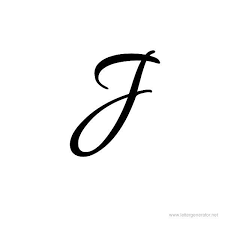 Letter j in cursive writing for wall hangings or craft projects. J Cursive Font