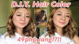 Diy Tipid Hair Color For Only 49php Glamworks Hair Coloring Shampoo Light Brown Kinch Tejana Youtube