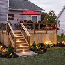 Handrails for concrete steps lowe\'s : How To Build A Deck Wood Stairs Railings 4 Of 5 Youtube