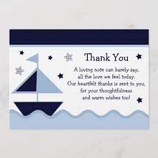 Nautical Sailboat Navy Baby Shower Thank You Card Zazzle Com Baby Shower Thank You Cards Navy Baby Showers Baby Shower Thank You