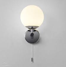 Astro Lighting California Bathroom Wall Light In Polished Chrome With Pull Cord Switch And White Opal Diffuser Bathroom Wall Lights Wall Lights Polished Chrome
