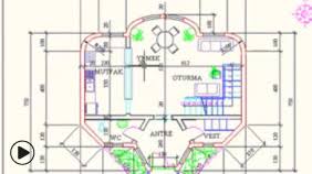 Çizilen mimari projenin vaziyet planı, kat planına bakış yönü ile aynı yönde olacak şekilde çiziminizi yapın. Mimari Proje Uygulamasi Sanal Ogretim